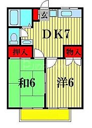 カントリーハウス 2DKの間取図画像