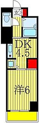 ジュネパレス柏第29 1DKの間取図画像