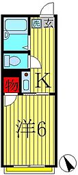 グリーンハイム 1Kの間取図画像