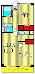エクセレントハウス 2LDKの間取図画像
