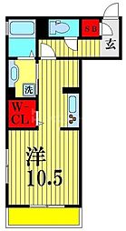 リノアイーナ ワンルームの間取図画像