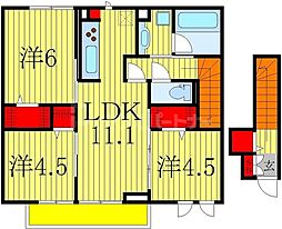 テラスリバプール 3LDKの間取図画像
