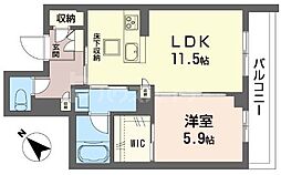 クオリスタ柏東 1LDKの間取図画像