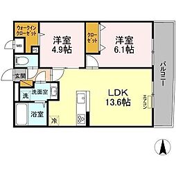 LightHouse 2LDKの間取図画像