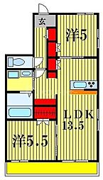 レオーノ 2LDKの間取図画像