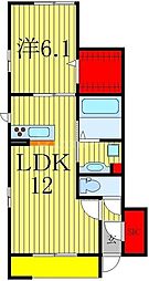 グランドソレイユ3 1LDKの間取図画像