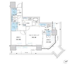 パークシティ柏の葉キャンパスザ・ゲートタワーウエスト 2LDKの間取図画像