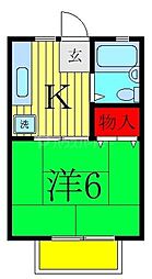 アーバンハイツ 1Kの間取図画像