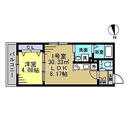 ルーブル柏若葉町 1LDKの間取図画像