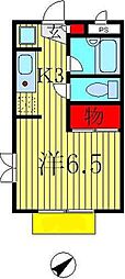 スカイパークシバ 1Kの間取図画像