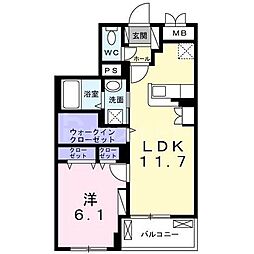 エスプランドル五香 1LDKの間取図画像