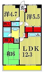 エクセラン三郷 3LDKの間取図画像