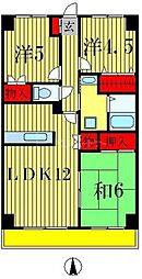 グランディス新八柱 3LDKの間取図画像