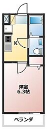 PreciousEarth取手 1Kの間取図画像