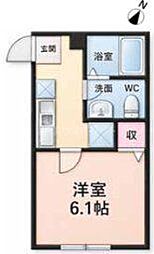 フェリス野田 1Kの間取図画像
