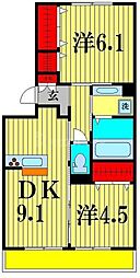 シャルート 2DKの間取図画像