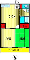 アネックス鈴木 2DKの間取図画像