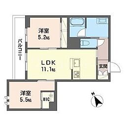 リラフォート明原 2LDKの間取図画像