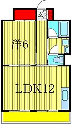 山口マンション 1LDKの間取図画像