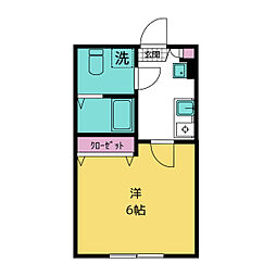 フォレスト井土ヶ谷 1階1Kの間取り