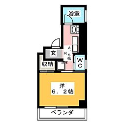 石井ビル 1Kの間取図画像