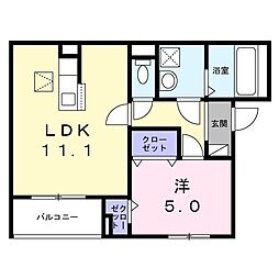 ポルテボヌール本牧 1LDKの間取図画像
