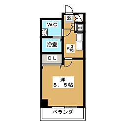 モンセラート横濱関内 1Kの間取図画像
