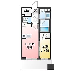 ネベル横浜関内 1LDKの間取図画像