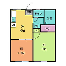 エステート山手 2DKの間取図画像