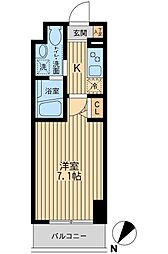 HF関内レジデンス 1Kの間取図画像