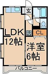 ゴールデン　パレス 2階1LDKの間取り