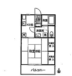 シルバーピア緑町ことぶき住宅 2階1Kの間取り