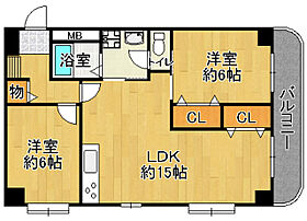 エスポアール小浜  ｜ 兵庫県宝塚市小浜3丁目（賃貸マンション2LDK・2階・58.20㎡） その2