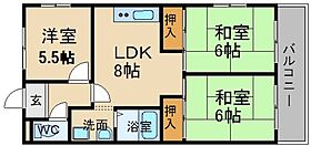 グリーンハイツ生圃  ｜ 兵庫県宝塚市山本丸橋2丁目（賃貸マンション3LDK・3階・60.00㎡） その2