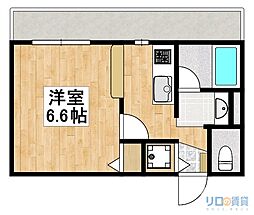 ONLYONE GLORY花屋敷 2階1Kの間取り