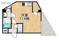 ELEGANTE宝塚 ワンルームの間取図画像
