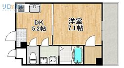 ELEGANTE宝塚 1DKの間取図画像
