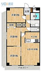 キャピタルビルド 3LDKの間取図画像
