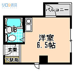 サンパレス21ベルデ1 ワンルームの間取図画像