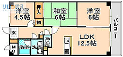 メゾンドール荒牧 3LDKの間取図画像