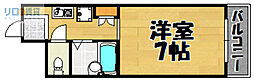 アネックス川西 1Kの間取図画像