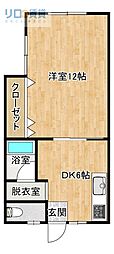 ベルトリーニ 1DKの間取図画像