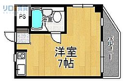 スチューデントルームバラード47 ワンルームの間取図画像