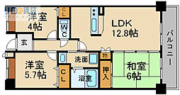パセオ清荒神1棟 3LDKの間取図画像