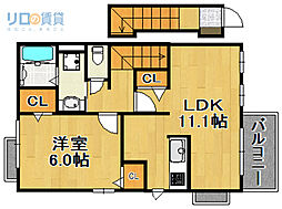 スターブル宝塚 1LDKの間取図画像