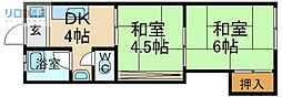 グリーンハイツ 2DKの間取図画像
