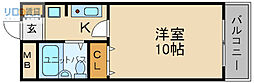 ベルグラン宝塚 1Kの間取図画像