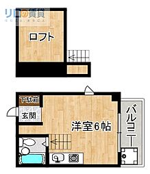 サンパレス21ベルデ1 ワンルームの間取図画像
