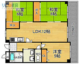 サンジェラン 3LDKの間取図画像