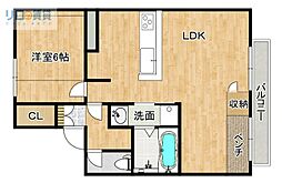 すみれハイツ 1LDKの間取図画像